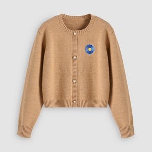 Pearl Button Detail Cardigan with Flower